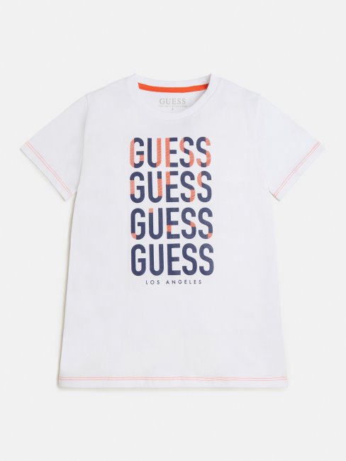 Tee Shirt Guess Logo Devant Blanc Tendance