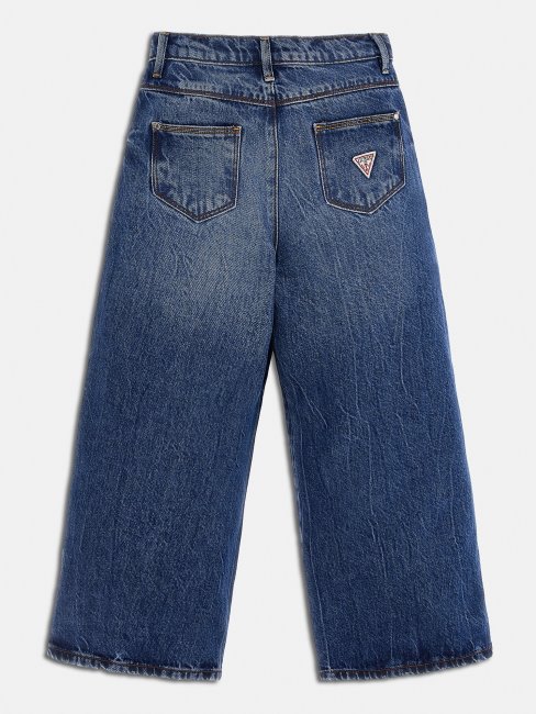 Guess Pantalon En Denim à Jambe Large Bleu