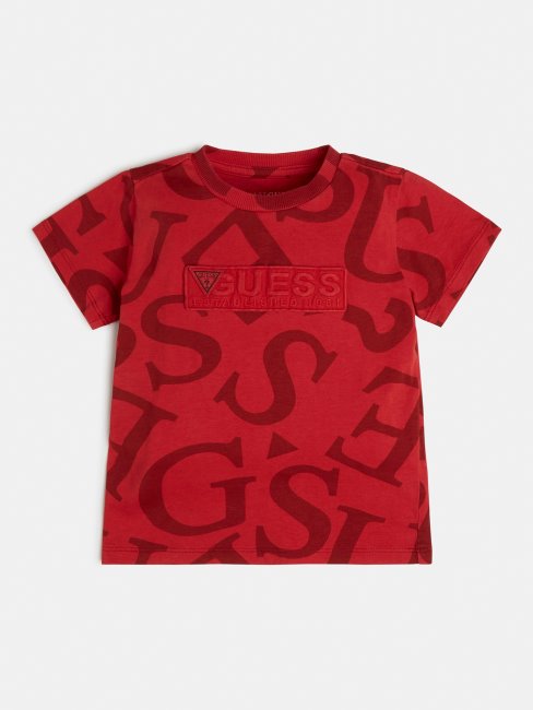 T-shirt Rouge Imprimé All Over Guess