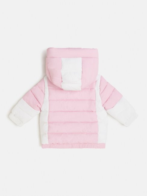 Guess Doudoune Logo Sur Le Devant Rose