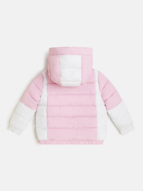 Guess Doudoune Logo Sur Le Devant Rose