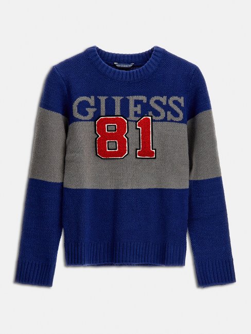 Pull à Logo Devant Guess Bleu
