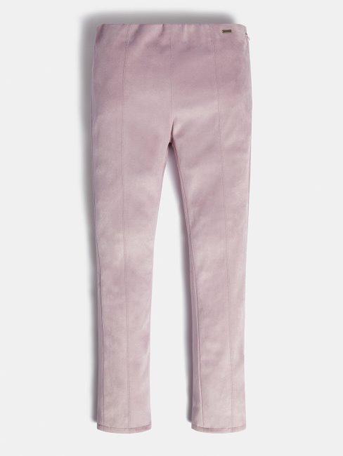 Guess Leggings En Faux Suède Lilas