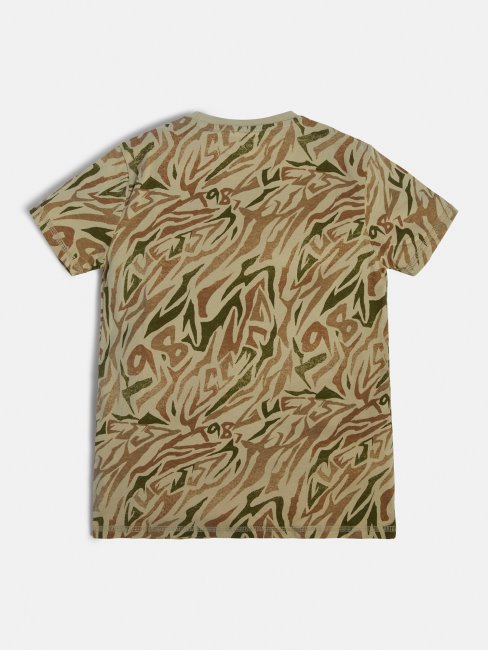 T-shirt Imprimé Guess All Over Vert Multi