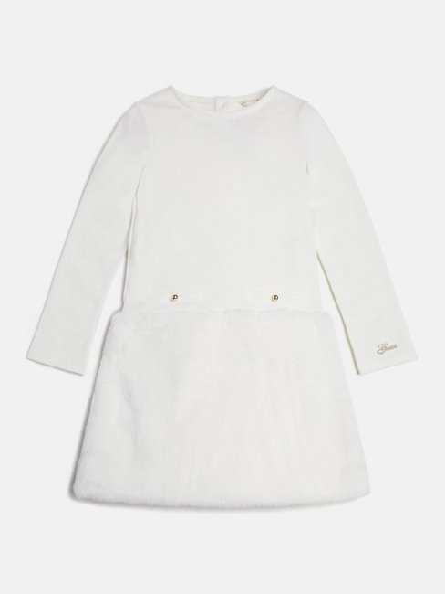 Robe En Fausse Fourrure Blanche Guess