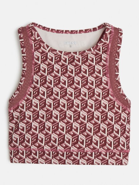 Top Actif Rouge Avec Logo Sur Le Devant