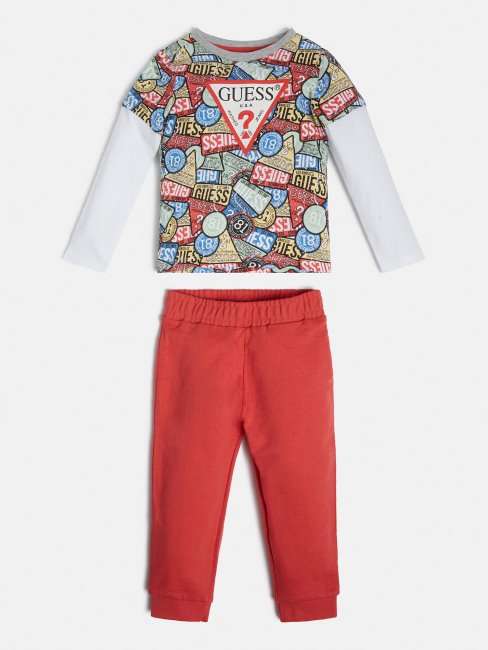 Guess Ensemble T-shirt Et Pantalon Triangle Motif Multicolore