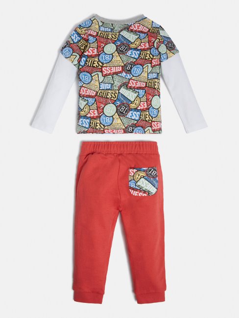 Guess Ensemble T-shirt Et Pantalon Triangle Motif Multicolore