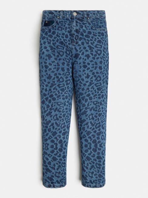 Pantalon En Jean Bleu Imprimé Guess All Over