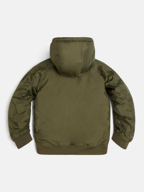 Doudoune Réversible à Capuche Vert Multi Guess