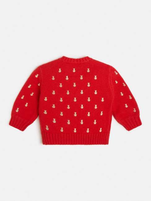 Pull Guess En Laine Mélangée Rouge