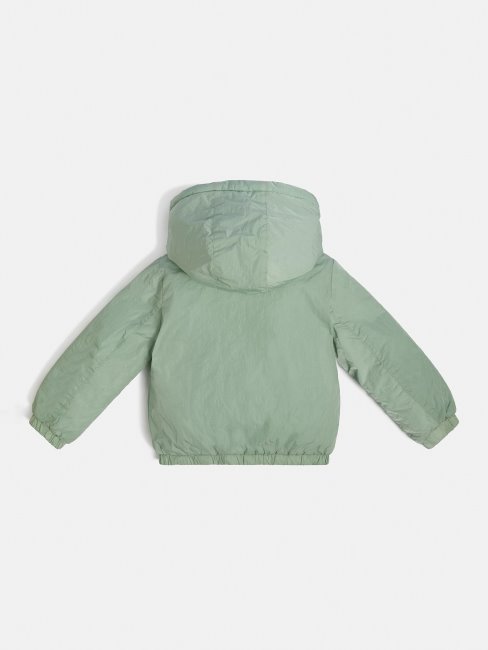 Doudoune à Bande Logo Vert Clair Guess