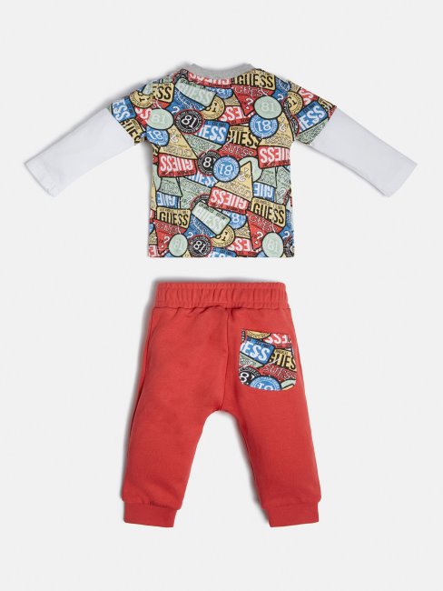 Guess Ensemble T-shirt Et Pantalon Triangle Motif Multicolore