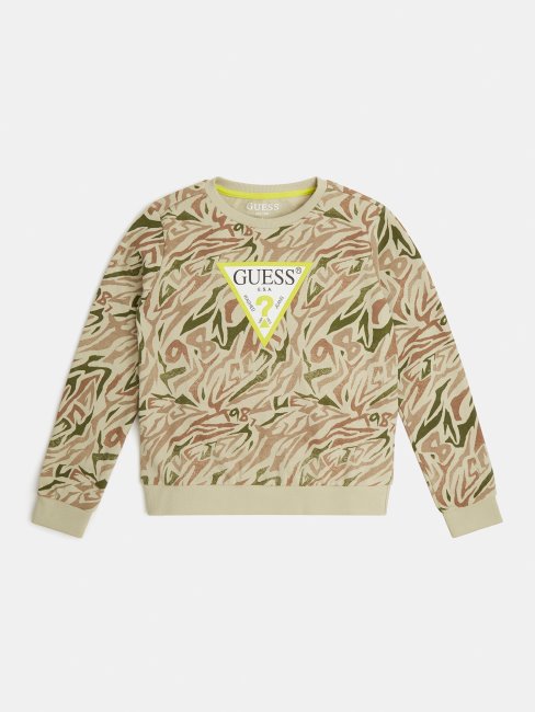 Sweat-shirt Guess Vert Multi Tout Imprimé