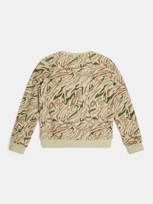 Sweat-shirt Guess Vert Multi Tout Imprimé