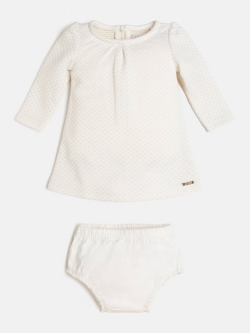 Ensemble Robe Et Culotte En Jacquard Lurex Blanc Guess