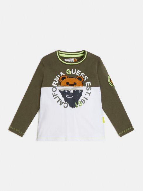 Tee Shirt écusson Devant Blanc Guess