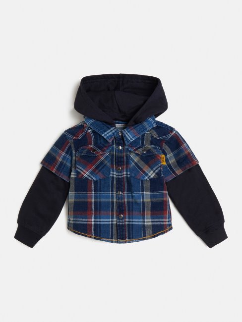 Chemise à Capuche à Carreaux Rouges