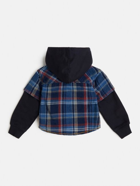 Chemise à Capuche à Carreaux Rouges