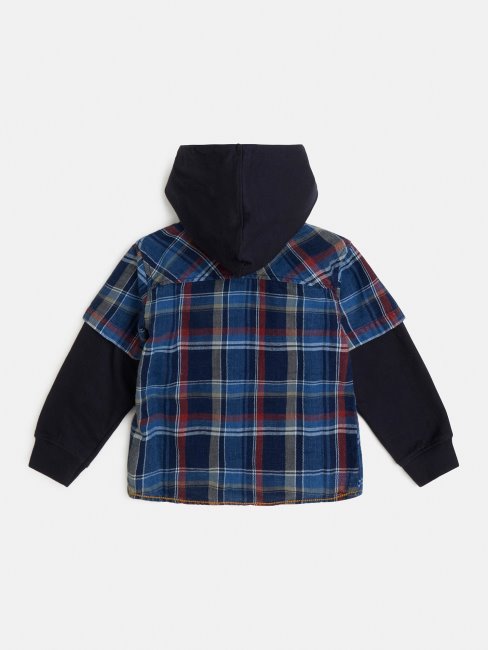 Chemise à Capuche à Carreaux Rouges