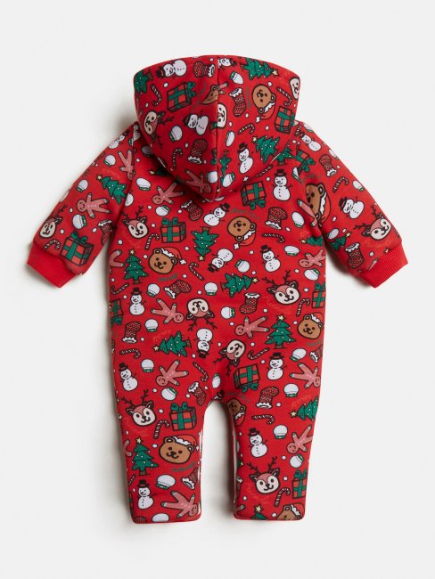 Guess Barboteuse Rouge à Imprimé Intégral