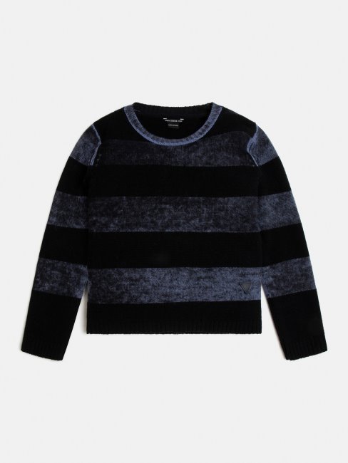 Pull En Laine à Rayures Grises Guess