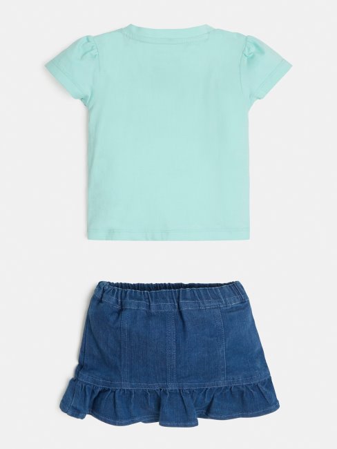 Ensemble T-shirt Et Jupe Vert Guess