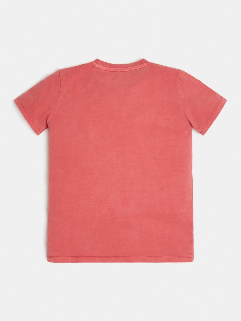 T-shirt Guess Rouge à Logo Triangulaire Sur Le Devant