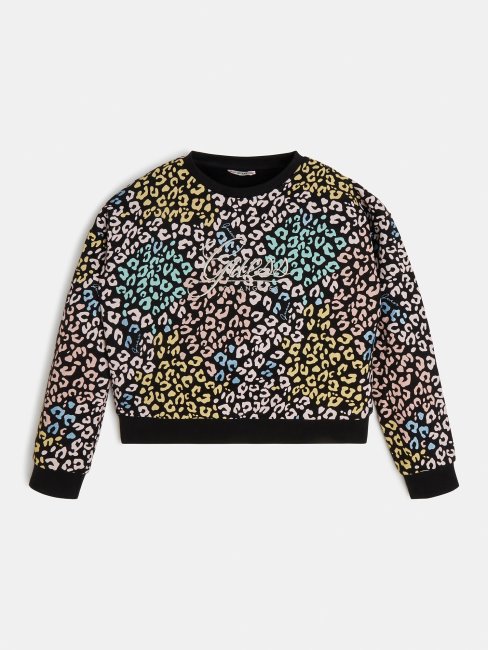 Sweat Noir Multi Animalier Guess
