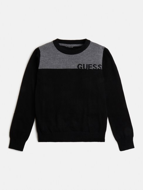Pull En Laine Mélangée Guess Noir