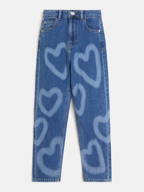 Pantalon Denim Bleu Imprimé Guess