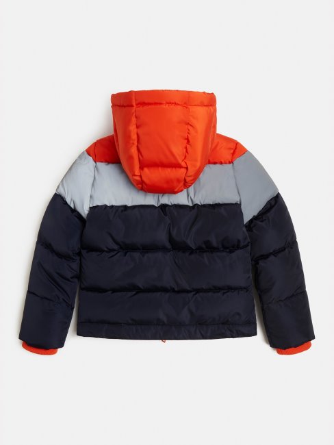 Guess Doudoune Avec Logo Sur Le Devant Bleu