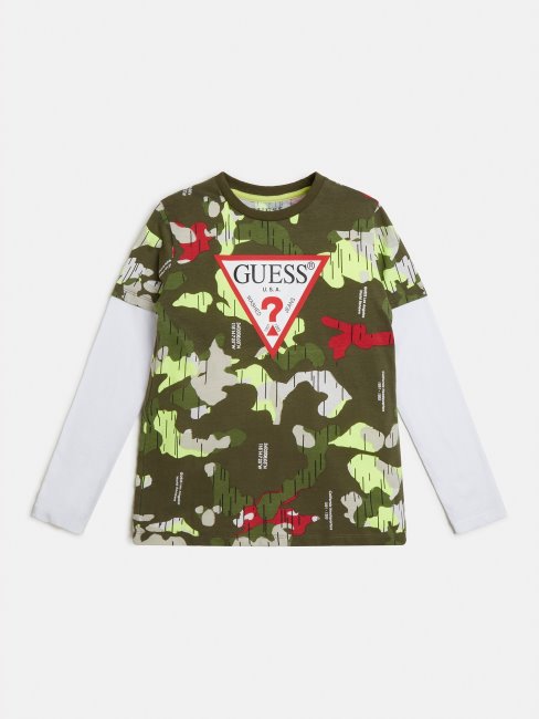 T-shirt Imprimé All Over Guess Vert Multi