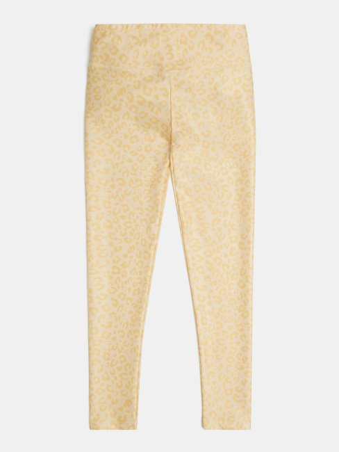 Guess Legging Jaune Imprimé Sur L'ensemble