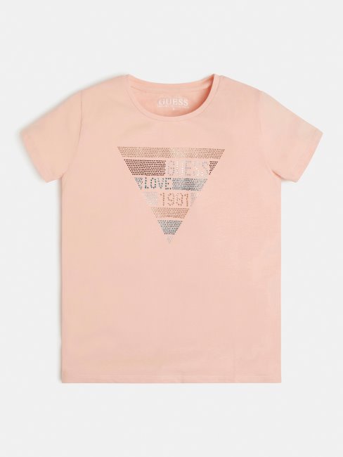 Tee Shirt Logo Devant Guess Rose