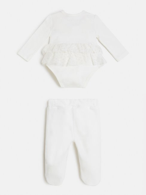 Ensemble De Pantalons Et De Corps Avec Logo Sur Le Devant Guess White