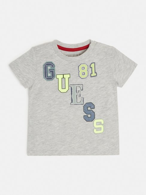 Tee Shirt Guess Logo Devant Gris Multi