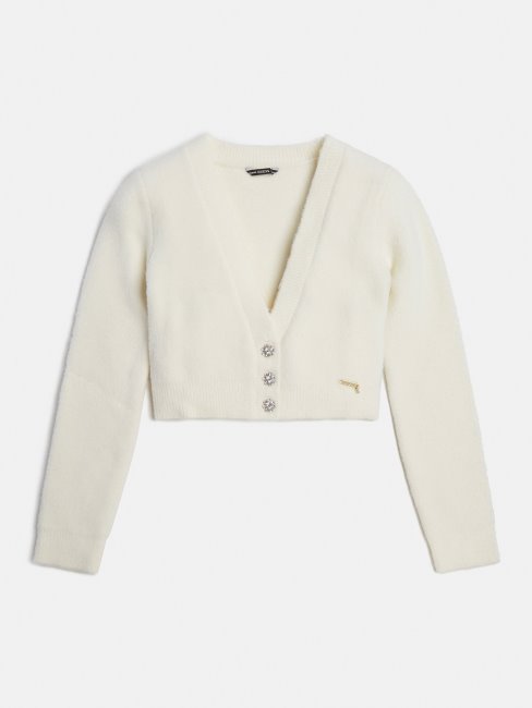 Gilet Bouton Bijou Blanc Guess