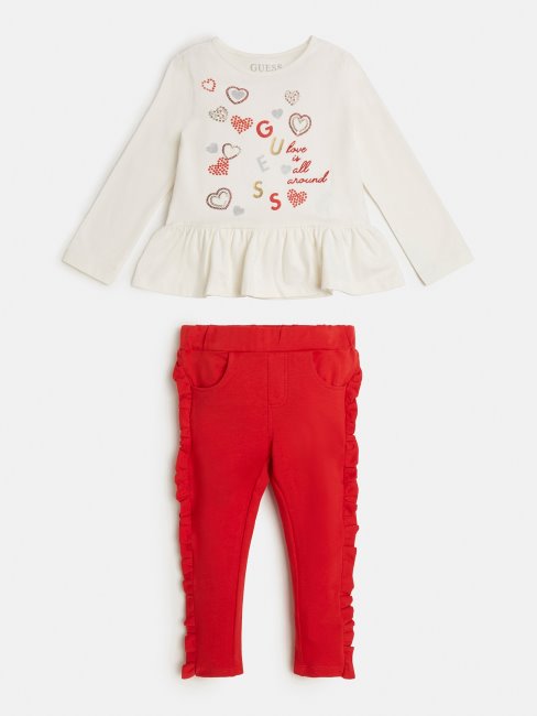 Ensemble T-shirt Et Pantalon Guess Blanc