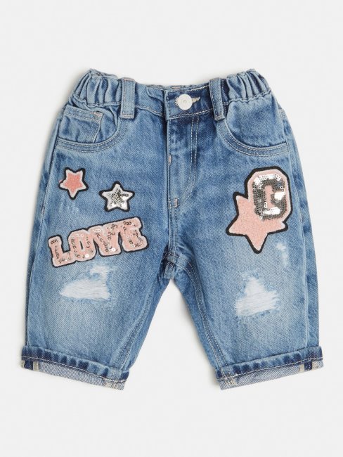 Pantalon En Denim Bleu Guess