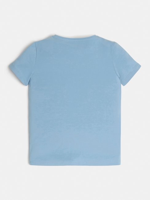 Tee Shirt Bleu Clair Avec Logo Sur Le Devant