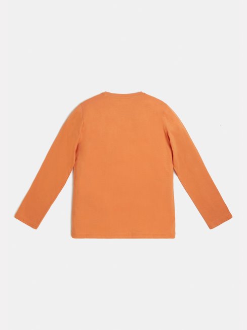 T-shirt Orange à Imprimé Devant