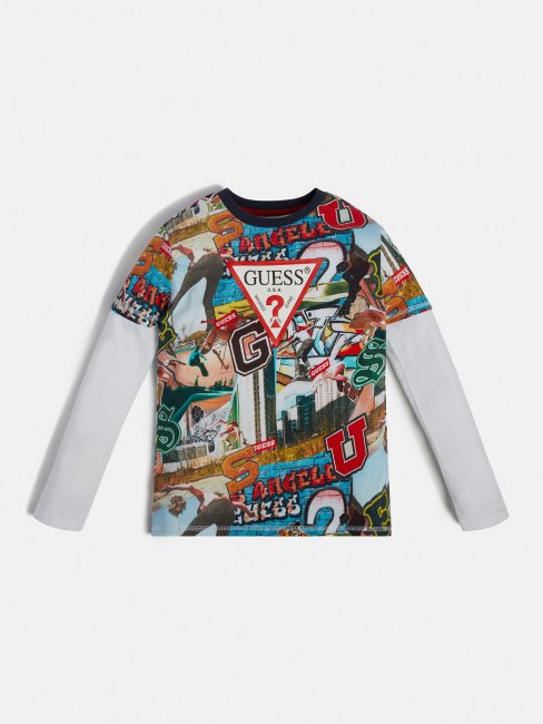 T-shirt à Motif Imprimé Multicolore Guess All Over