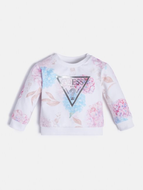 Sweat Logo Triangle Sur Le Devant Multi Pink Guess