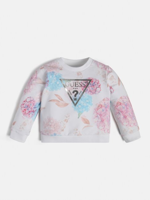 Sweat Logo Triangle Sur Le Devant Multi Pink Guess