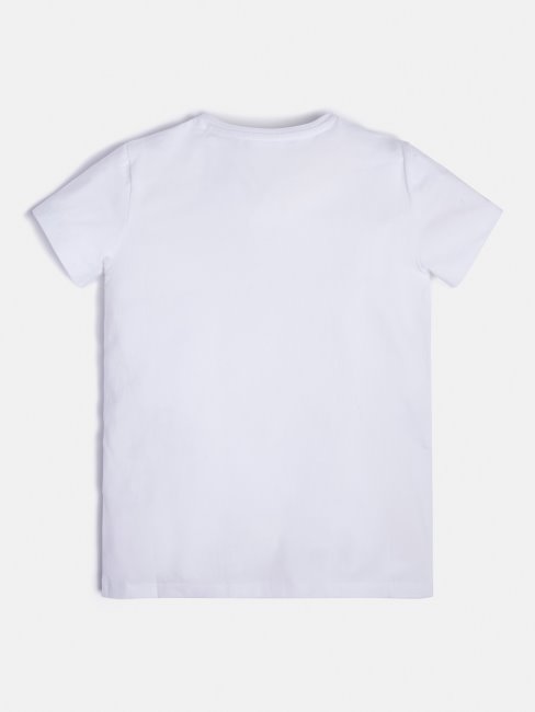 Tee Shirt Guess Blanc Avec Logo Sur Le Devant New Fashion