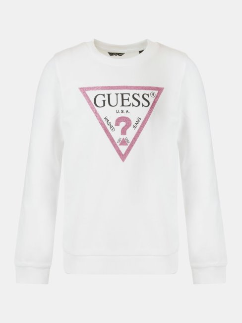 Guess Sweat Triangle Logo Blanc