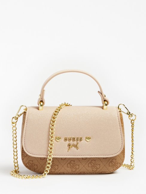 Sac à Bandoulière Guess Crème Logo 4g