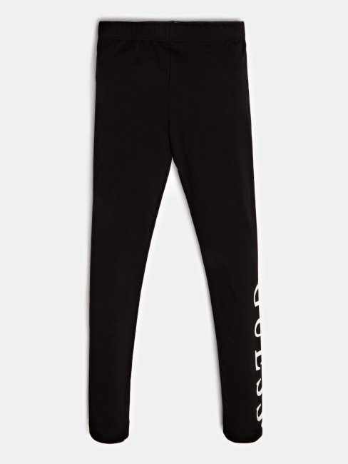 Guess Legging Noir Avec Logo Sur Le Devant