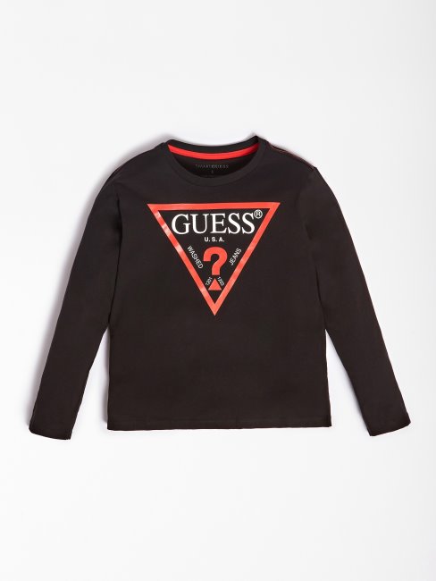 Tee Shirt Triangle Logo Guess Noir